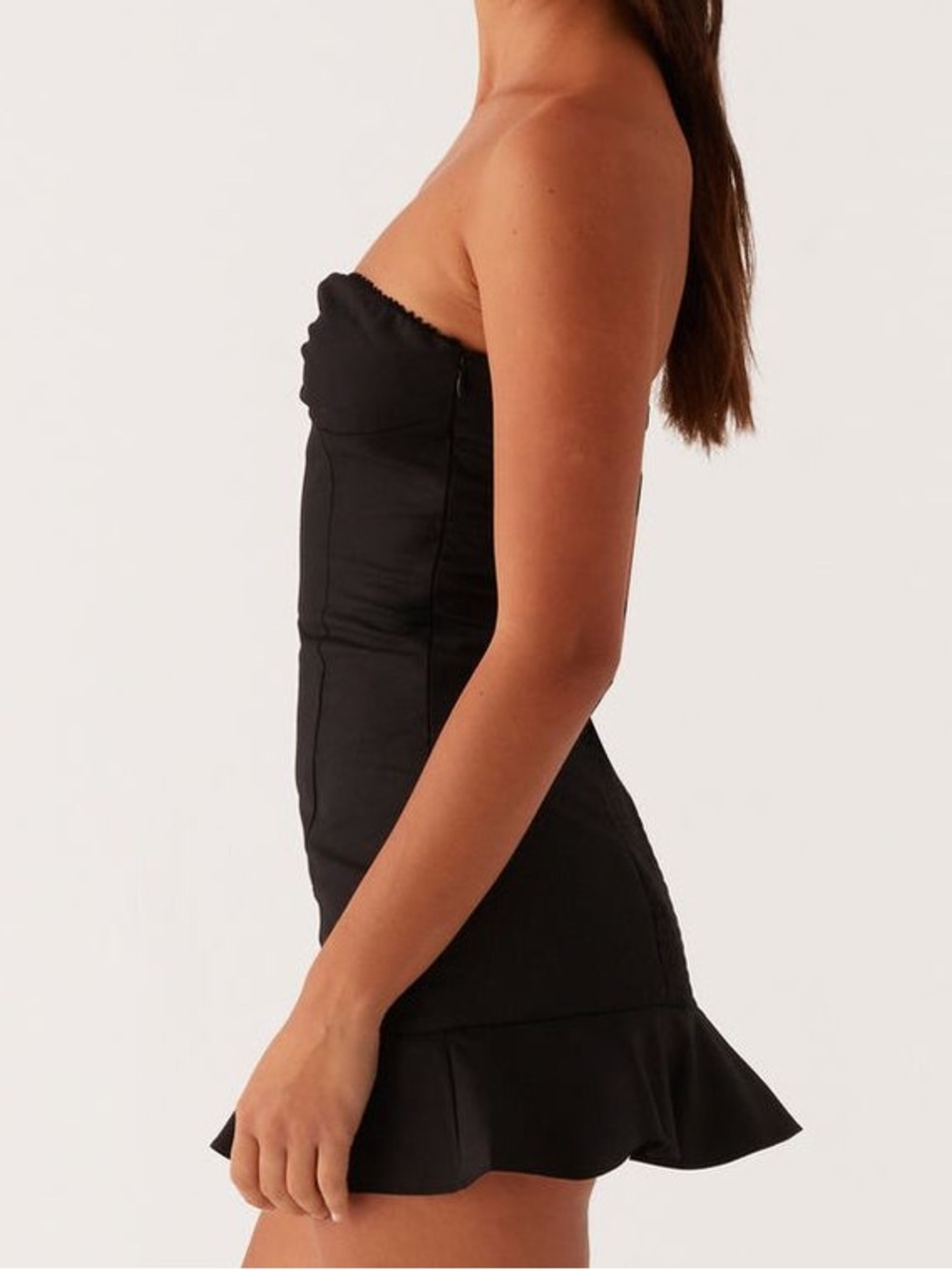 Peppermayo NWT Delmi Bustier Black Ruffle Mini Dress Sz 0